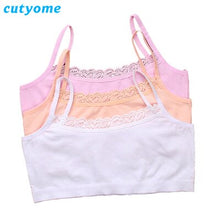 Load image into Gallery viewer, Cutyome 10pcs/lot Teenage Girls Bra and Underwear Cotton Lace Wireless Young Student Training Bras Teens Puberty Clothing Undies