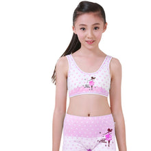 Load image into Gallery viewer, Kids Clothing Puberty Young Girls Cozy Undies Teenagers Cotton Yoga Underwear Set Training Bras Camisole Vest Top+Panties
