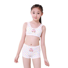 Load image into Gallery viewer, Kids Clothing Puberty Young Girls Cozy Undies Teenagers Cotton Yoga Underwear Set Training Bras Camisole Vest Top+Panties
