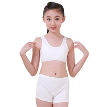 Load image into Gallery viewer, Kids Clothing Puberty Young Girls Cozy Undies Teenagers Cotton Yoga Underwear Set Training Bras Camisole Vest Top+Panties
