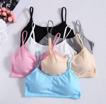 Load image into Gallery viewer, 5pc/lot Young Girls Training Bra Thin Strap Sports Underwear for Teenage Puberty Cotton Child Bra  8-14Years
